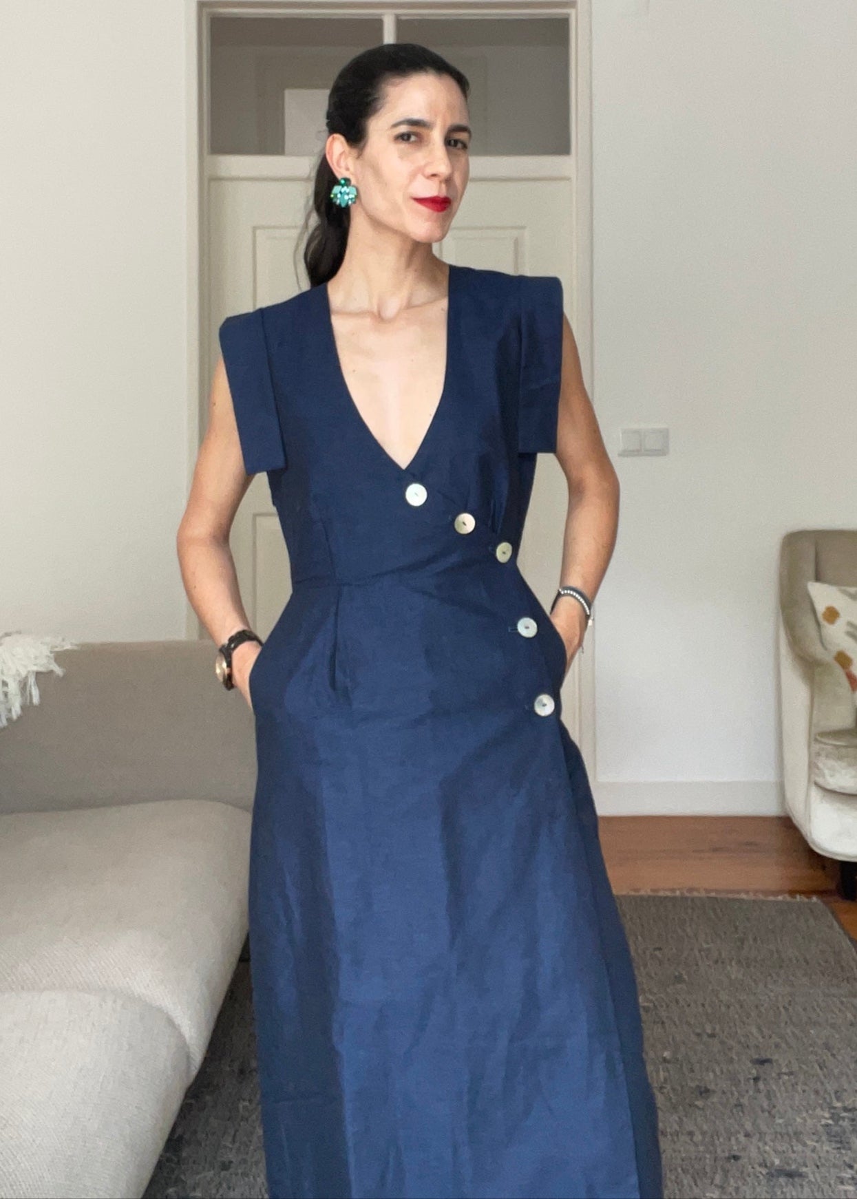 o Vestido Travel Azul Marinho