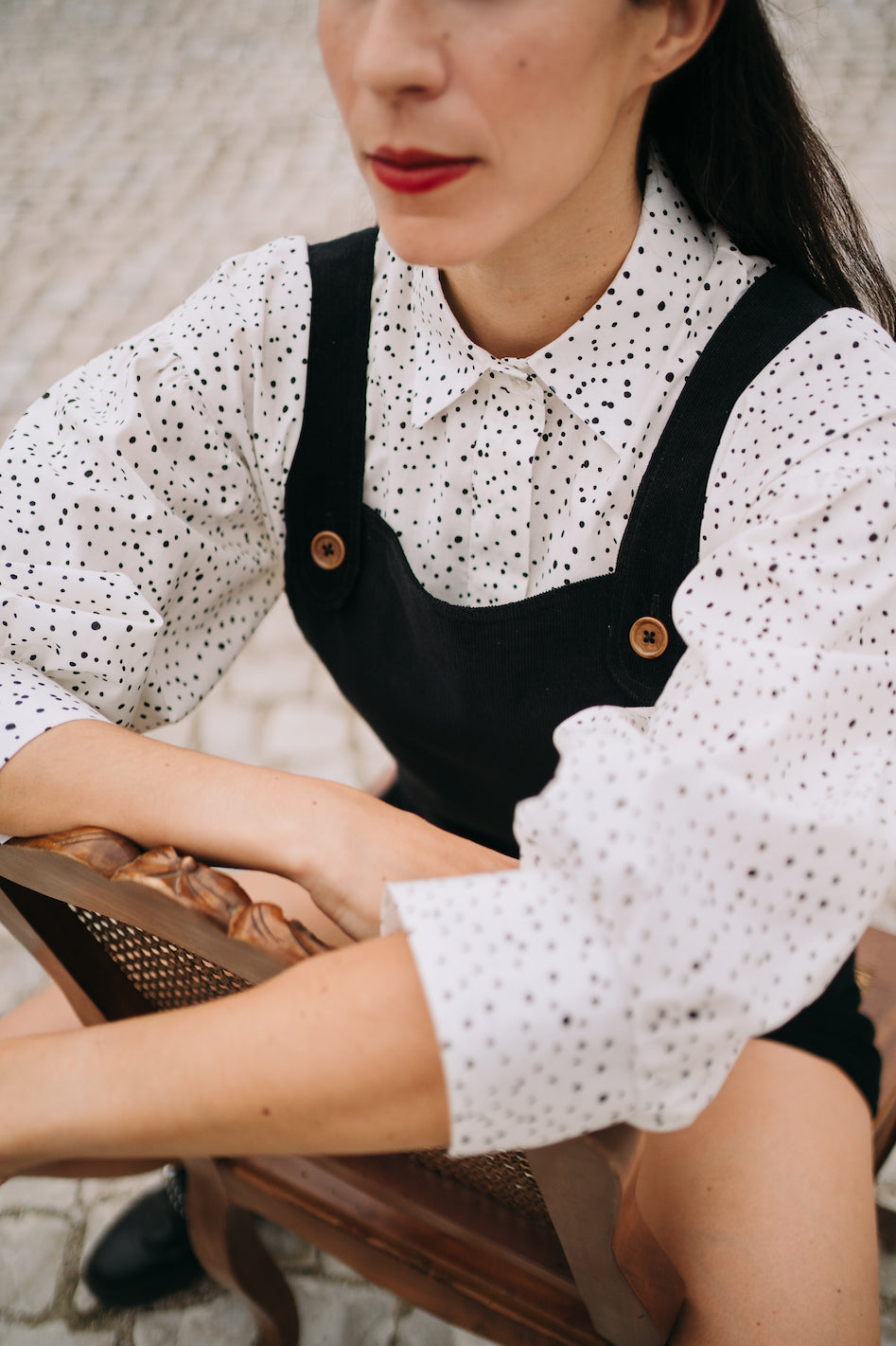 the Salt shirt with black dots