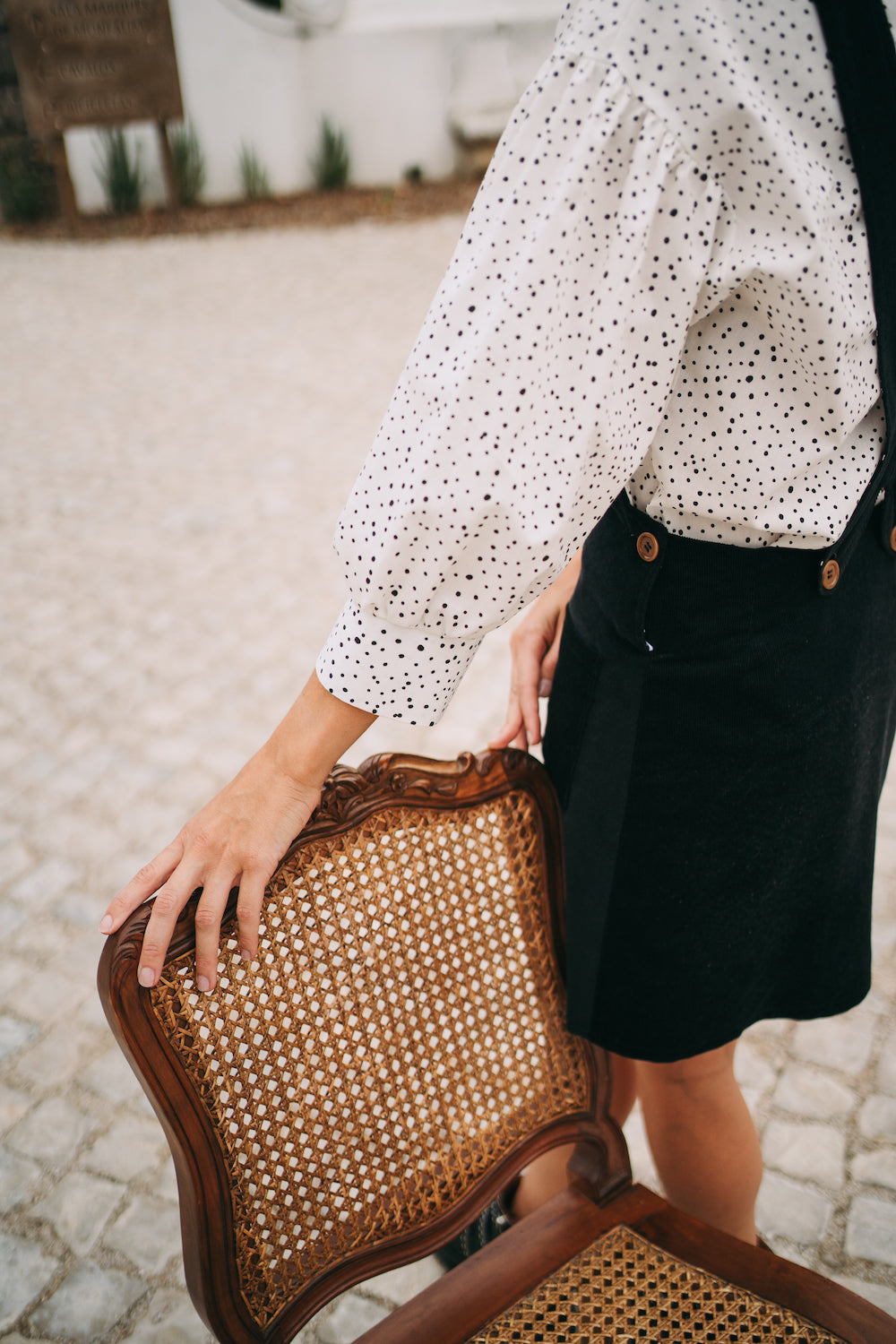 the Salt shirt with black dots