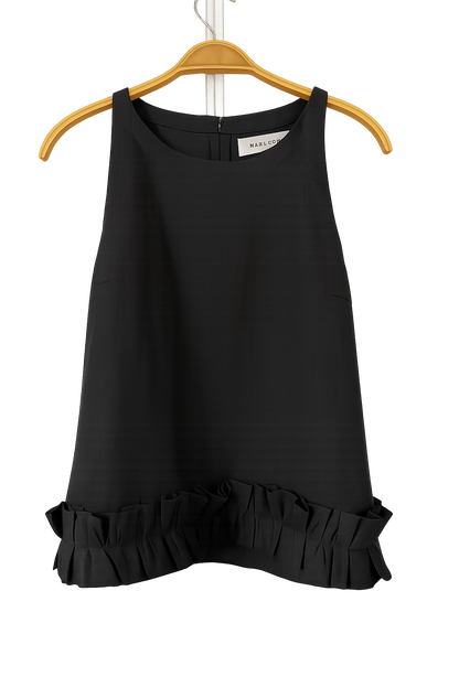 the Milan top in black linen