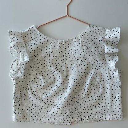 o Split crop top com bolinhas