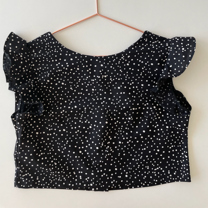 o Split crop top com bolinhas