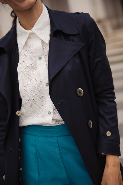 a gabardine Copenhagen em azul marinho