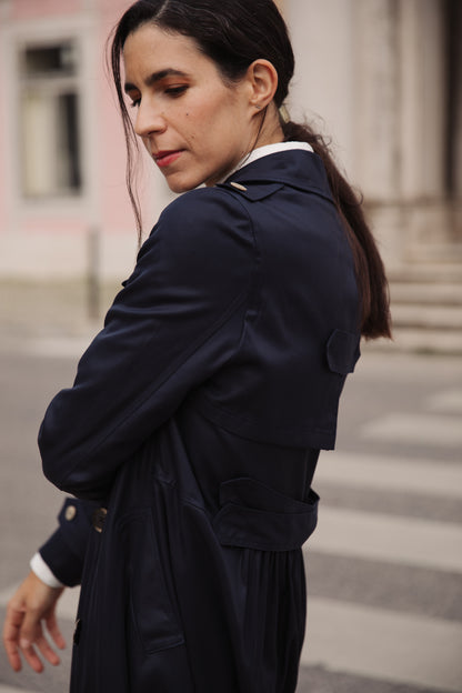 a gabardine Copenhagen em azul marinho