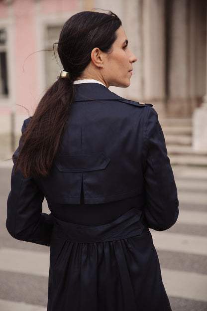 a gabardine Copenhagen em azul marinho